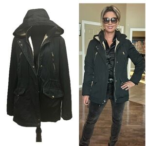 Zara Trafaluc Outerwear black hooded parka Sz L